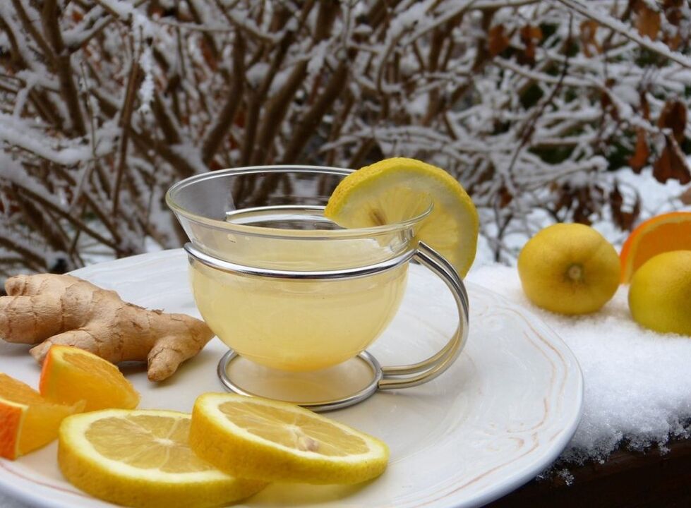 tea with ginger based lemon for effect