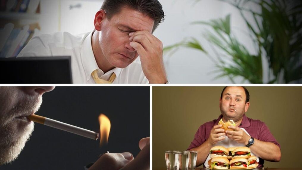 Factors that worsen male potency - stress, smoking, malnutrition
